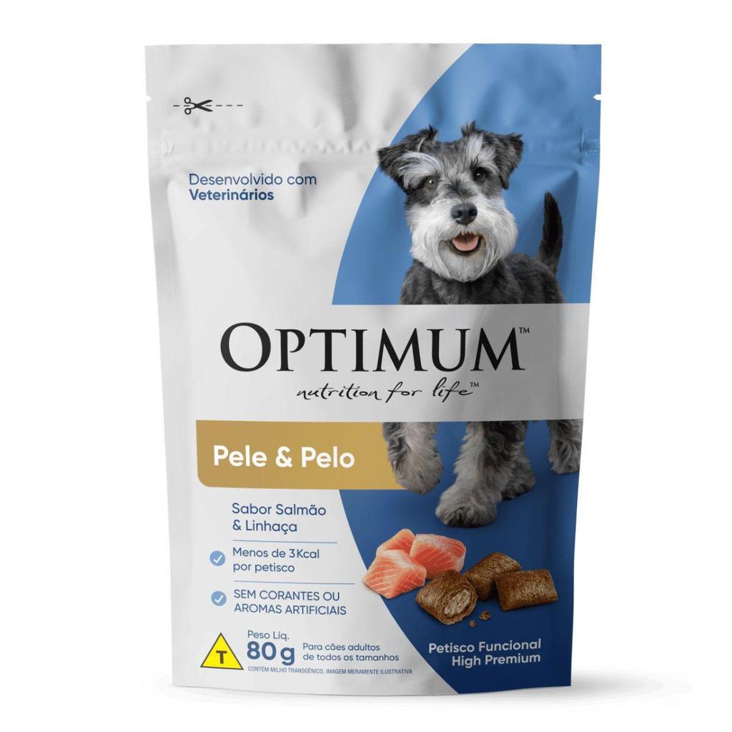 Petisco Optimum 80G Pele E Pelo Salmão E Linhaça Para Cães Adultos em Oferta na Shopee