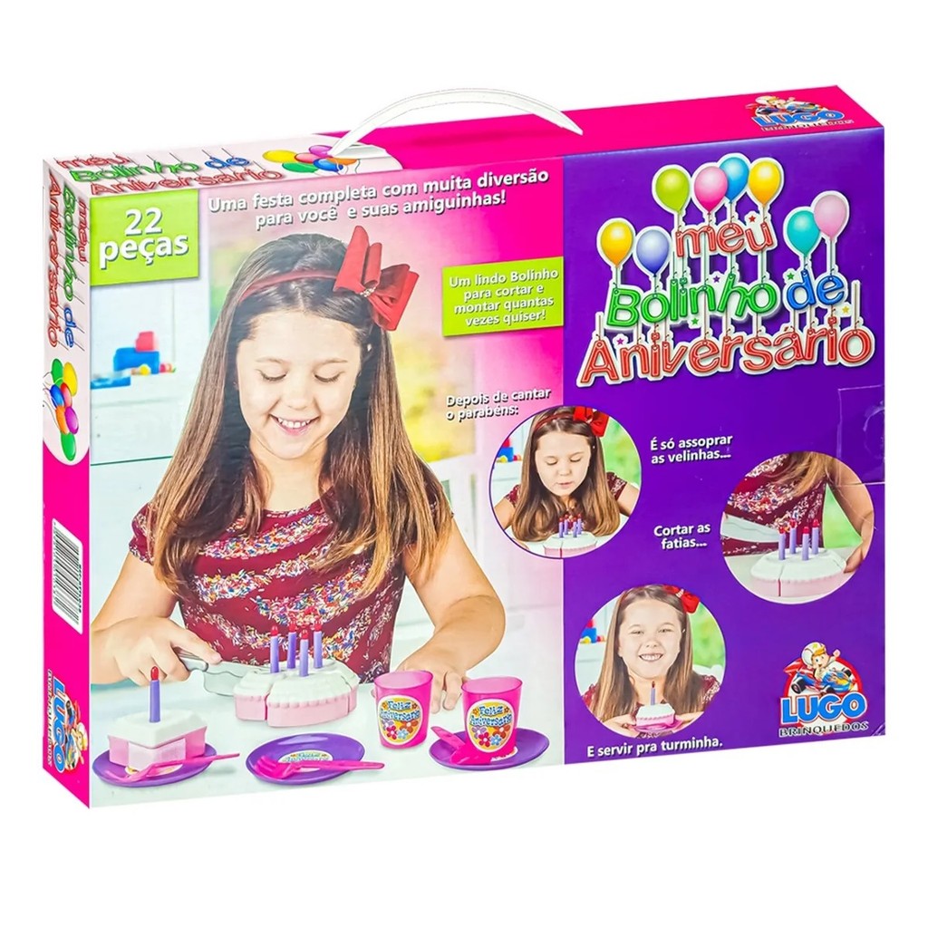 Brinquedo Comidinha Meu Bolinho de Aniversário Com Acessório