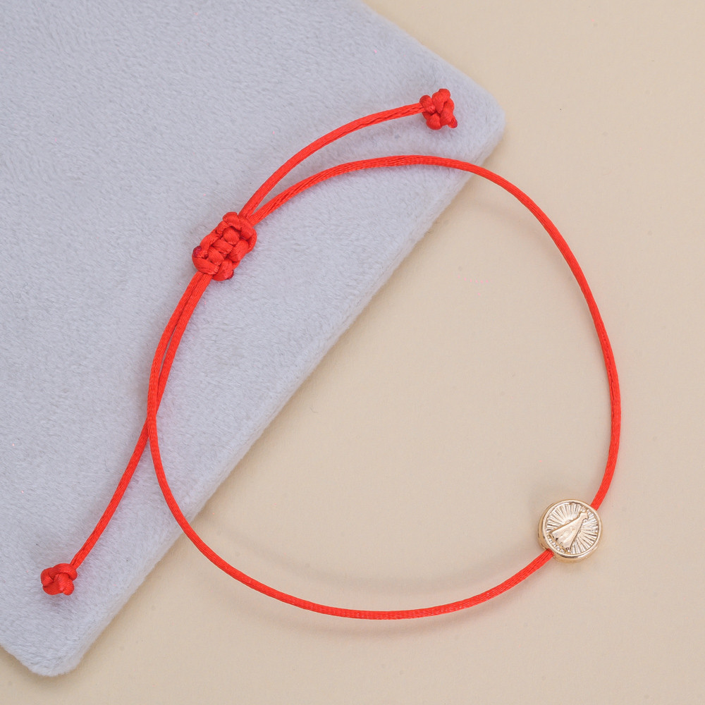 Pulseira Fita Vermelha com Nossa Senhora com Banho em Ouro 18k em Oferta na Shopee