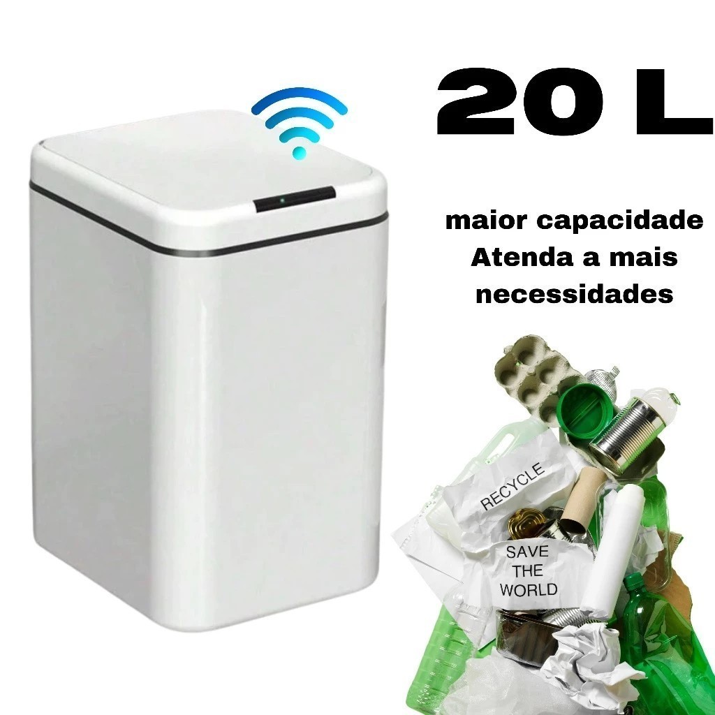 Lixeira com Sensor Automático Inteligente Abre Fácil 20 litros em Oferta na Shopee