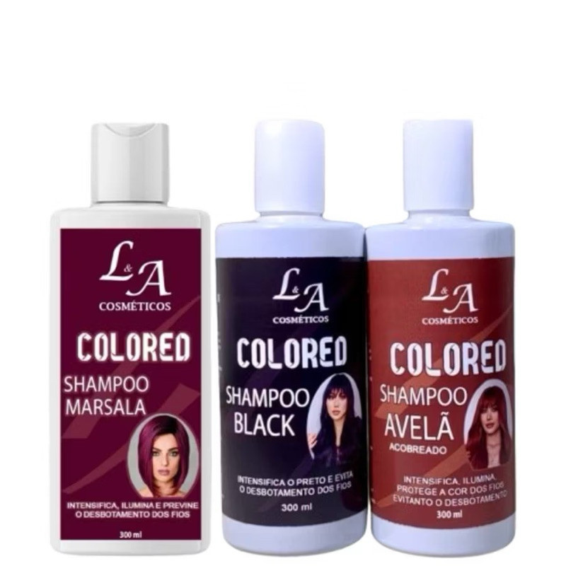 Shampoo Capilar Tonalizante Colored 100% Natural 300ML - L&A COSMÉTICOS em Oferta na Shopee