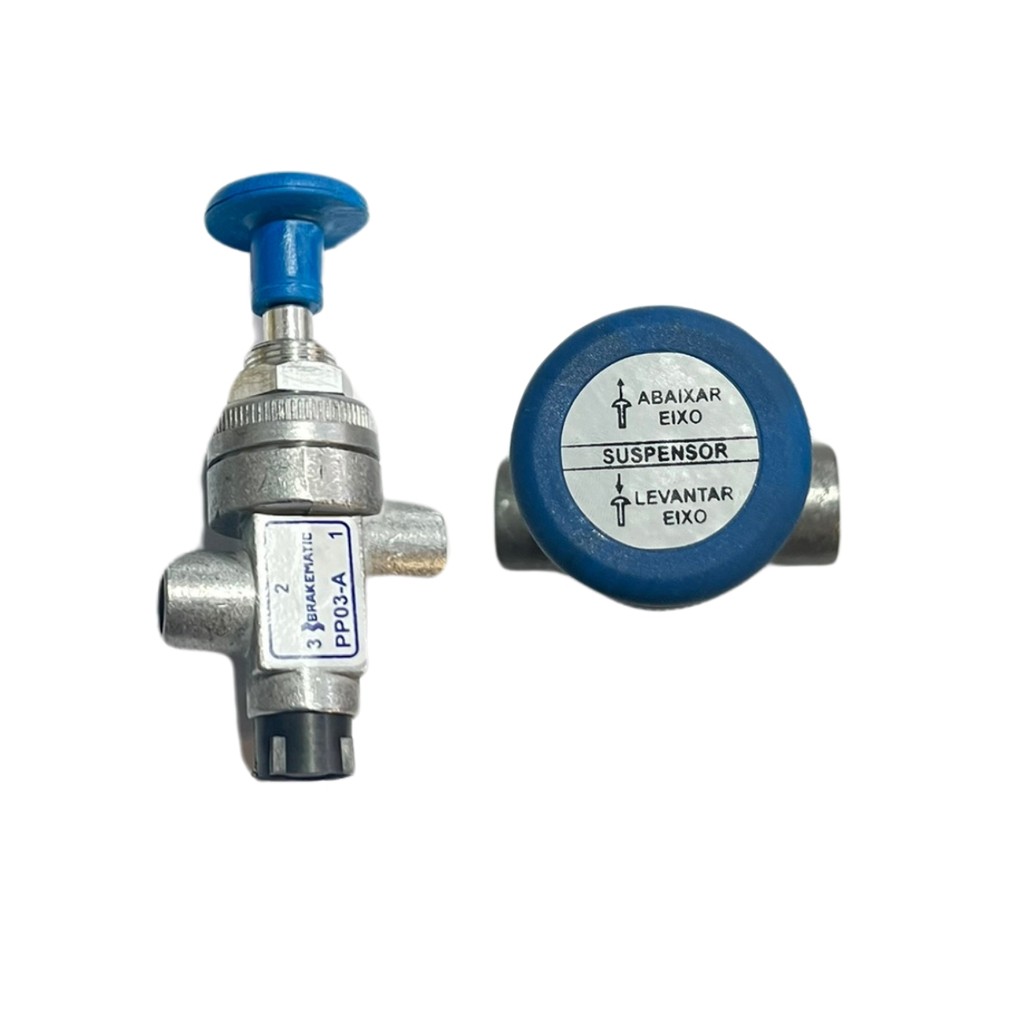 VALVULA ACIONAMENTO PUSH PULL SUSPENSOR EIXO CARRETA AZUL em Oferta na Shopee