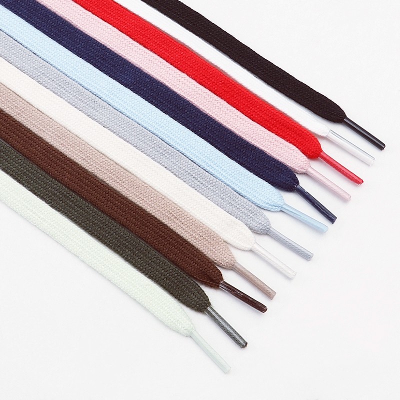 1 Par De Cadarços Planos Clássicos De Algodão Puro Com 0.8 Cm De Largura , Esportivos De Lona Para Homens E Mulheres-Opç