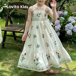 (NEW) Lovito Kids Vestido Fofo com Franzido para Menina Ideal para primavera/verão L153ED169 em Oferta na Shopee