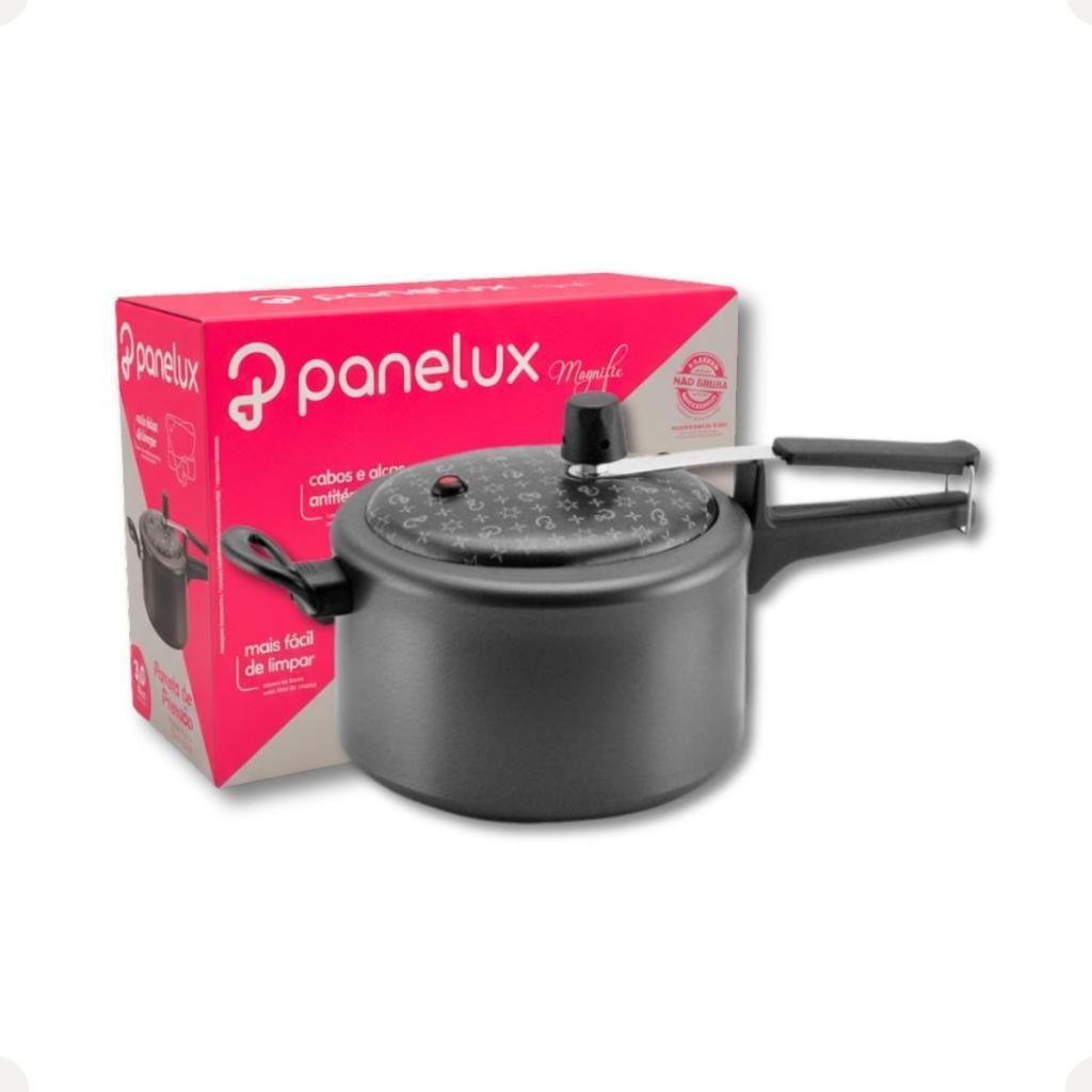 Panela Pressão 3L Magnific Grafite Antiaderente Alumínio Com Selo Inmetro Tampa Resistente Cozimento Rápido