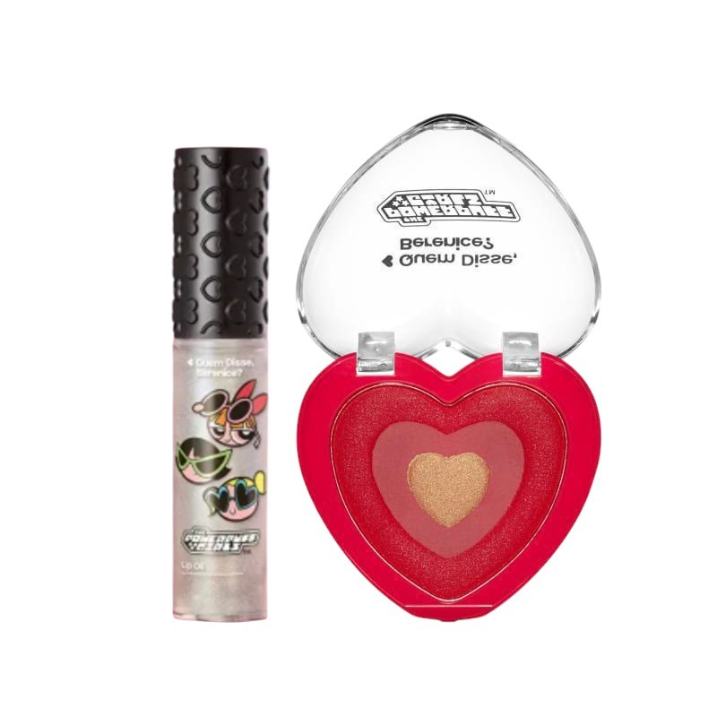 Combo As Meninas Super Poderosas: Blush Compacto 4g + Lip Oil Translúcido 9,5ml QDB