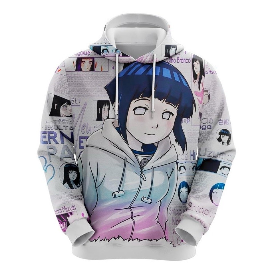 Moletom Hinata Hyuga Full Sublimação 3d Naruto Shippuden
