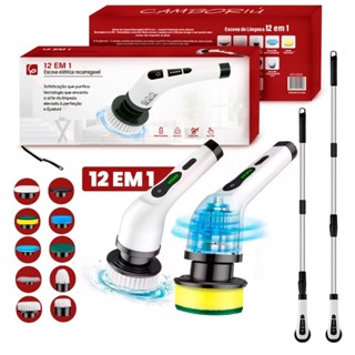 Escova Elétrica Limpeza Kit 12 em 1 Sem Fio Giratória Portátil em Oferta na Shopee