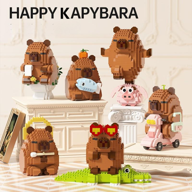 Compatível com Blocos de Construção LEGO Capivara - Brinquedo de bloco de construção super fofo e educativo - pode ser u