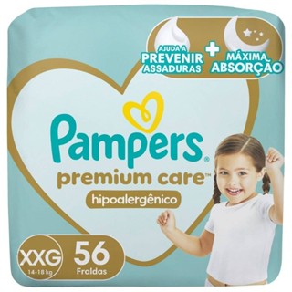 Fraldas Pampers Premium Care Tamanho Xxg 56 Unidades em Oferta na Shopee