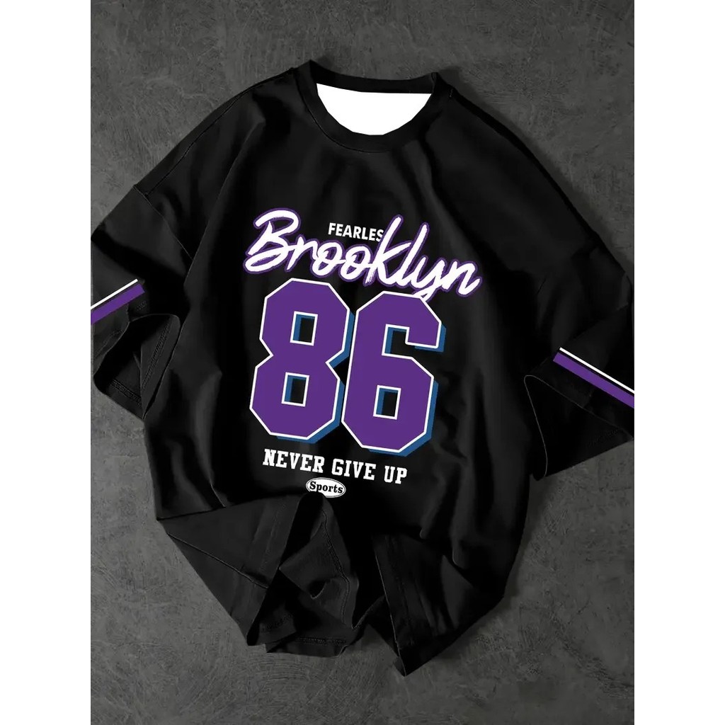 Tshirt Feminina Brooklyn never 86 Estampada Lançamento Camiseta 100% Algodão Camisetão Camisa Oversized Plus - Camisarte