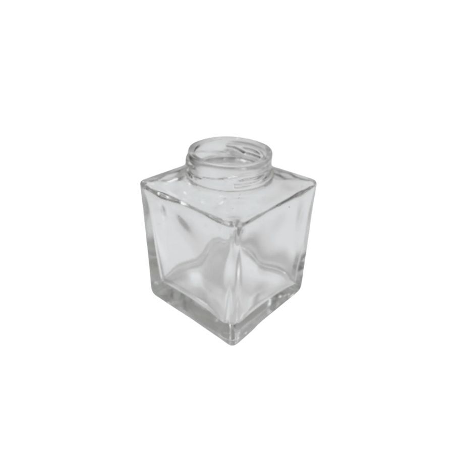 Pote Para Cosmético De Vidro Cube - Transparente - Rosca 38 - 100ml - 1 unidade