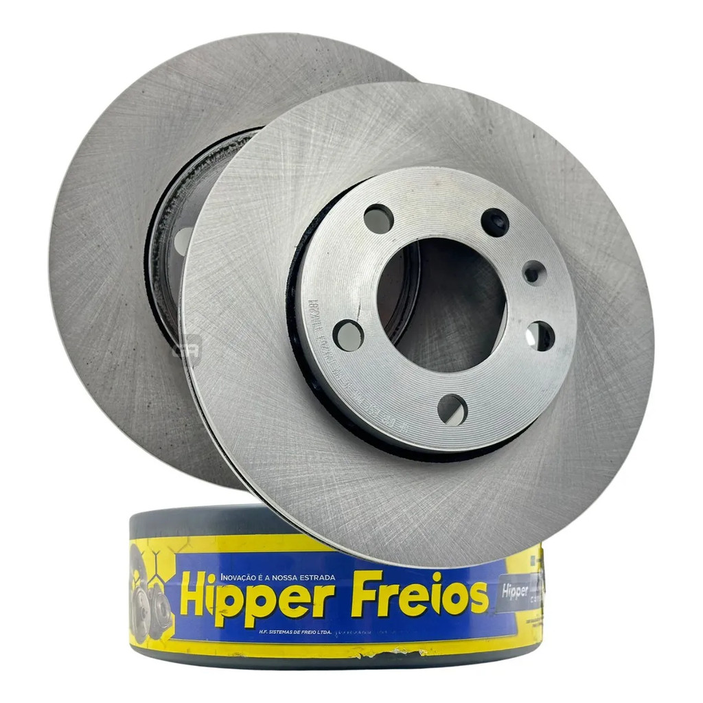 Par Disco de Freio HIPPER FREIOS Ventilado para Volkswagen Fox Polo 1.0 8V 1.0 16V 9N - Cod. HF01B