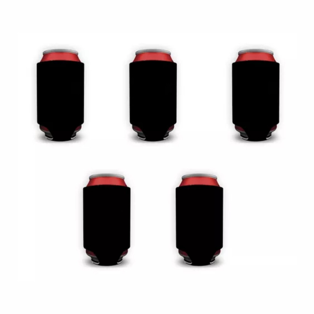 Porta Lata em Neoprene - 350ml - 5 unidades - Preto em Oferta na Shopee