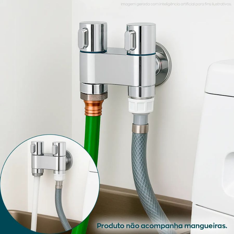 Válvula De Controle Dupla 1 Entrada 2 Saídas Para Máquina De Lavar em Oferta na Shopee