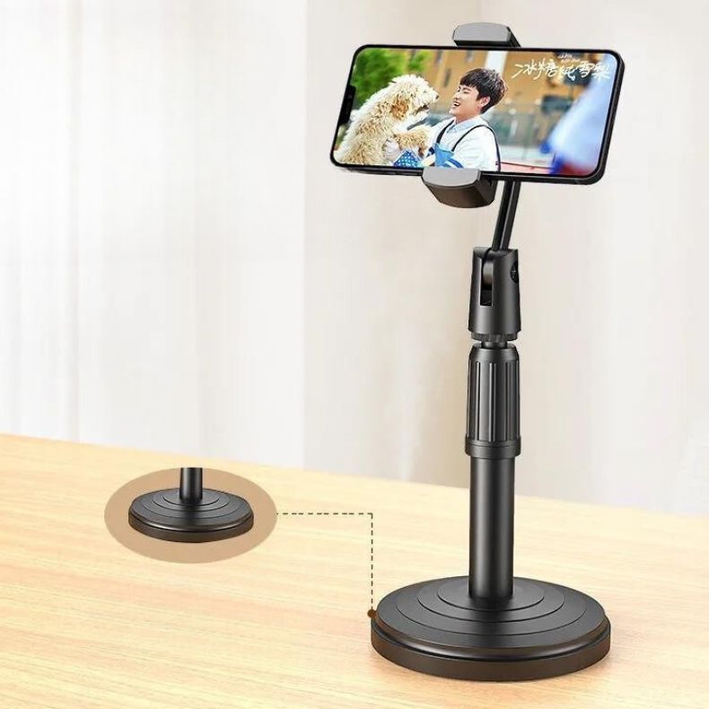 Suporte Tripé Para Mesa Com  Mini Pedestal Ajustável 360° Ideal Para Gravação de Videos