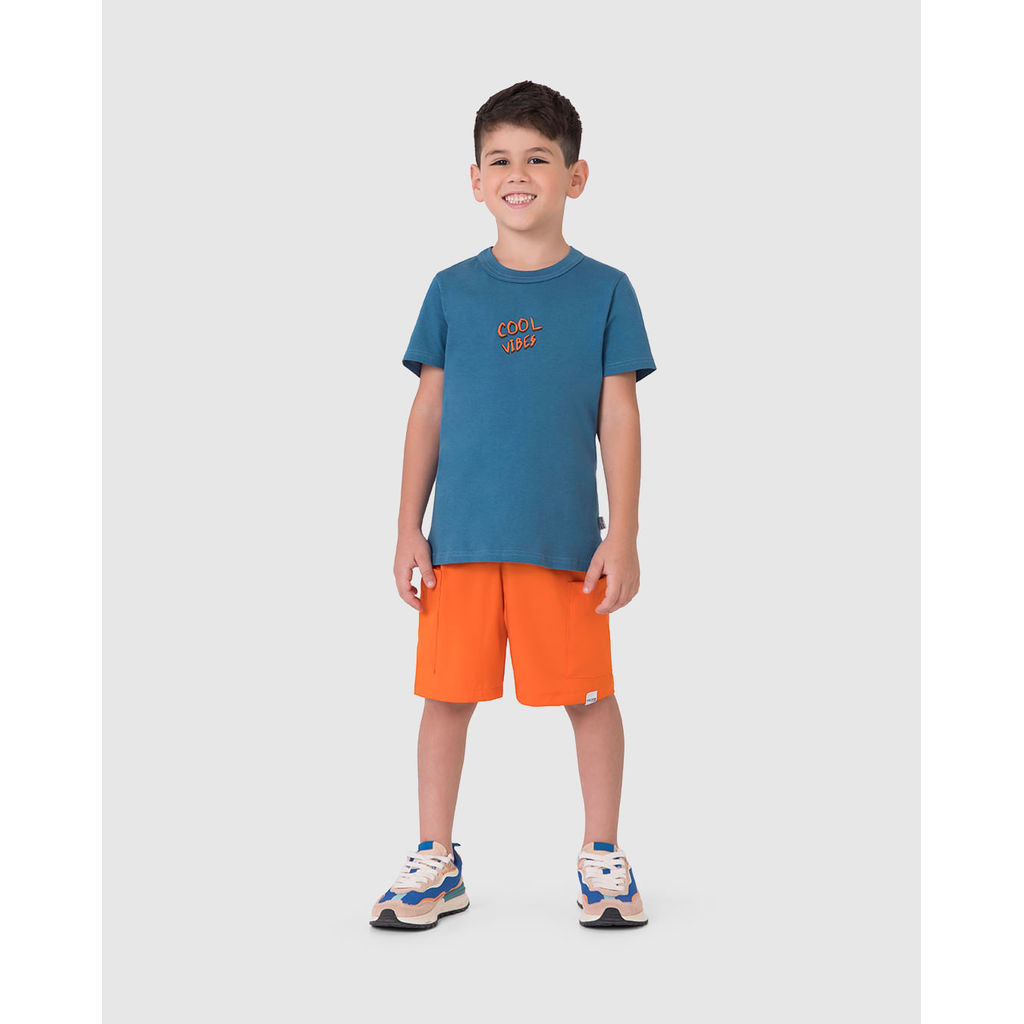 Bermuda Infantil Menino Bolso Funcional Em Microfibra Stretch Malwee Kids