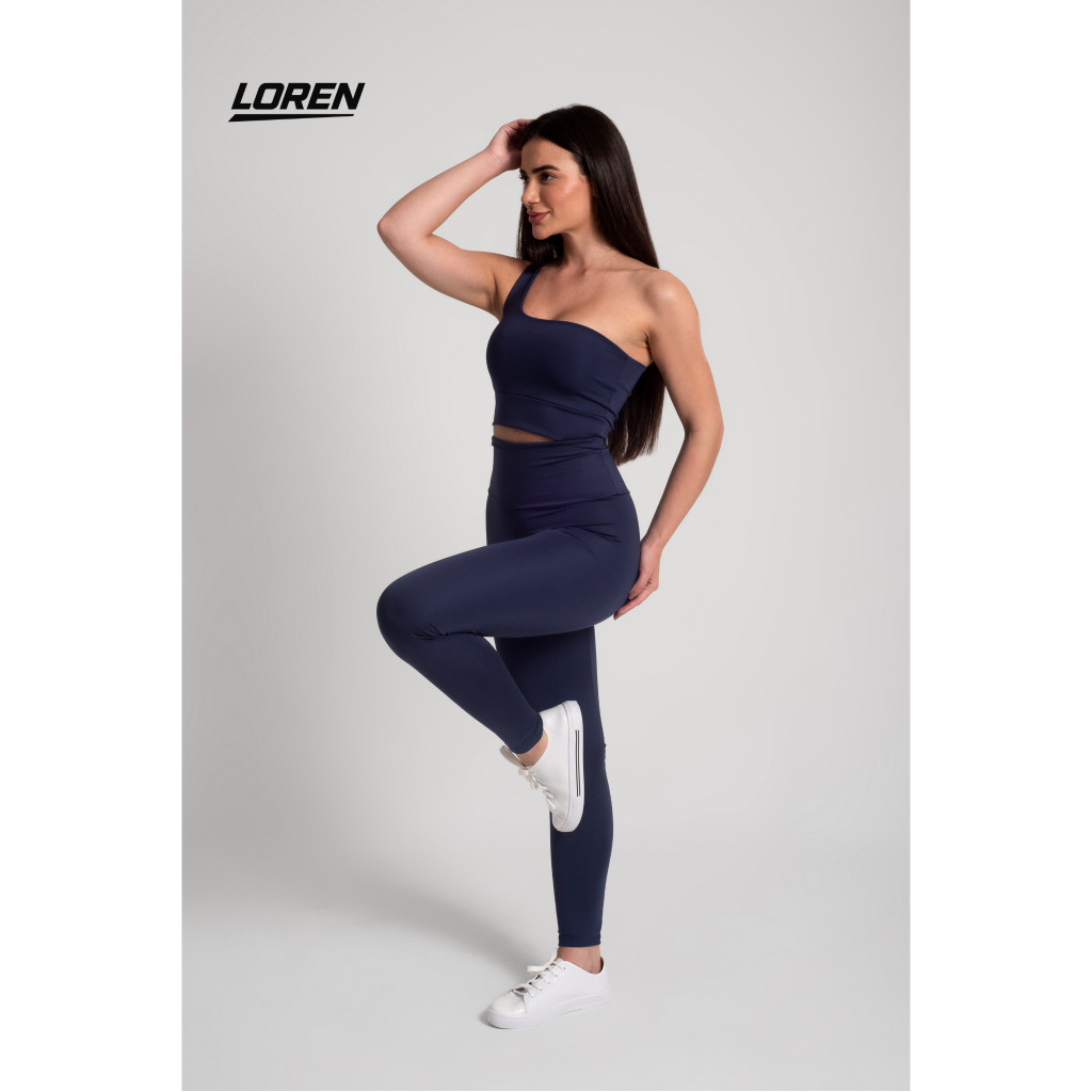 Conjunto Feminino Academia Top e Legging Cós Alto Tecido Zero Transparencia Academia