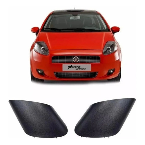 Par Acabamento Moldura Retrovisor Fiat Punto Linea Original - Preto