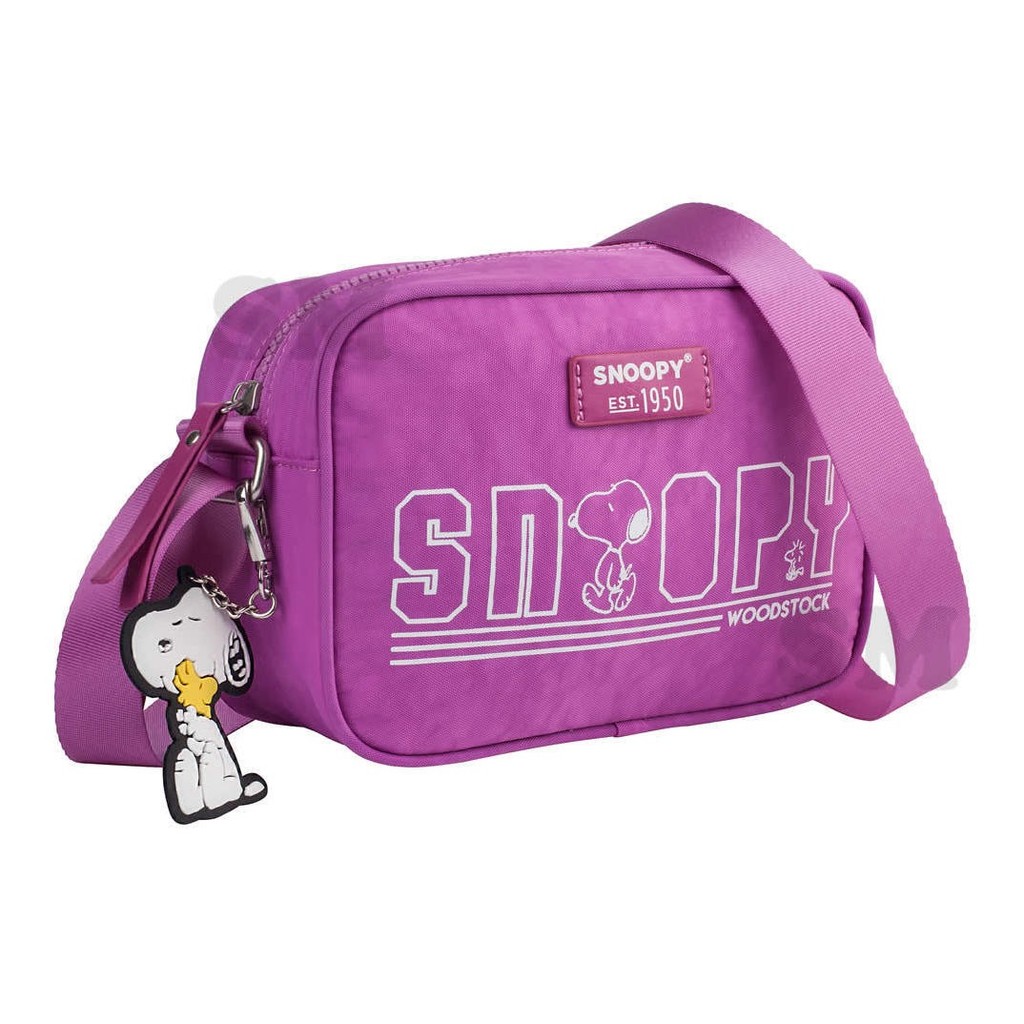 Bolsa Jovem Feminina Nylon Snoopy Lilás Desenho Do Tecido Liso em Oferta na Shopee