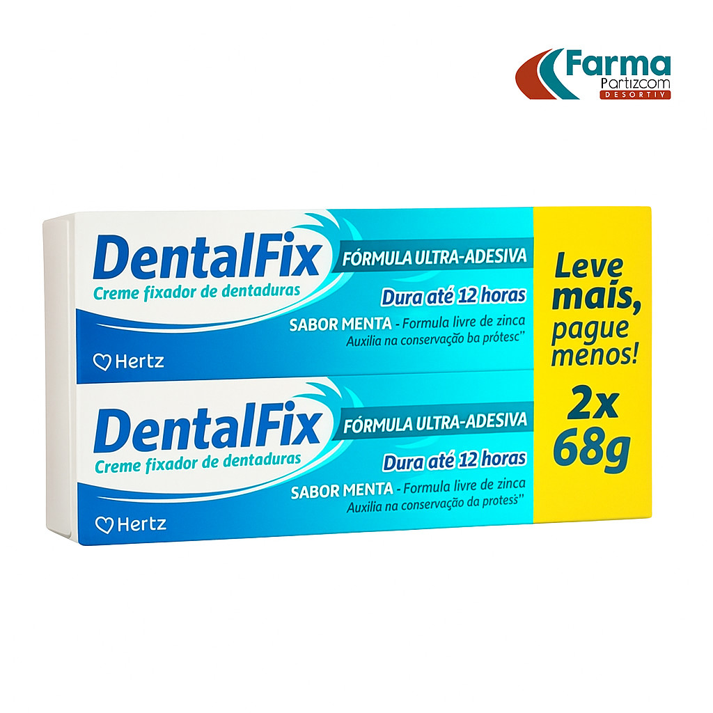 KIT DENTALFIX SABOR MENTA 2X68G