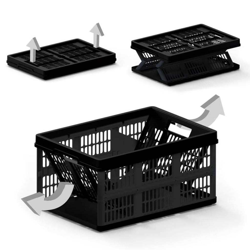 Kit 2 Caixa Organizadora Desmontável 32L Preta Injeplastec em Oferta na Shopee