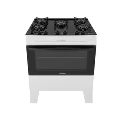 Fogão 5 Bocas Itatiaia Electra Glass Plus com Mesa de Vidro e Acendimento Automático Branco Bivolt