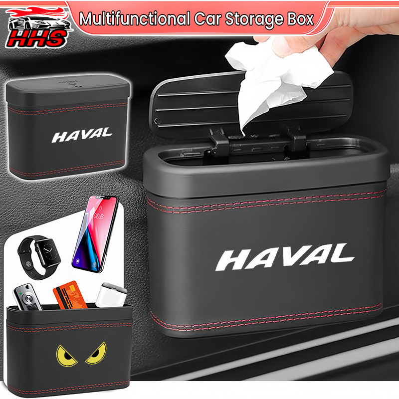Haval Caixa De Lixo Para Carro Armazenamento Multifuncional Universal À Prova D'água Tampa Articulada Acessórios H6 GT J