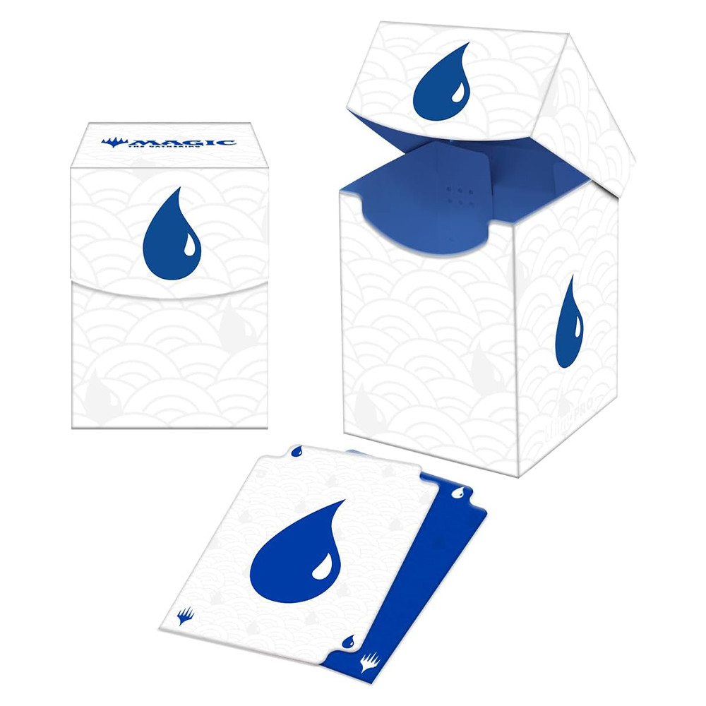 Porta Baralho Deck Box Ultra Pro Magic The Gathering Island (Ilha) Mana Azul Caixa para Cartas Central