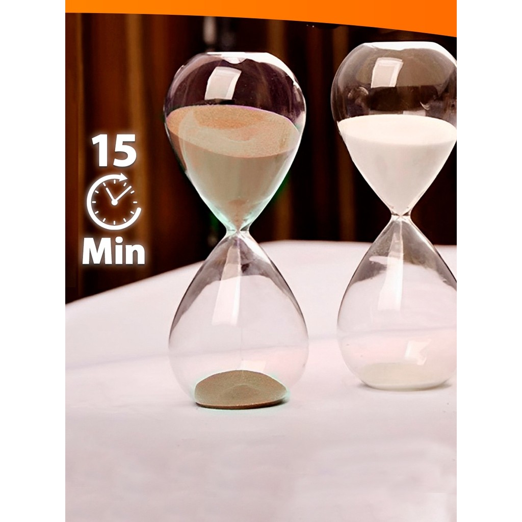 Ampulheta de Vidro Decorativa Várias Cores 15 Minutos Timer de Areia Relógio Decoração