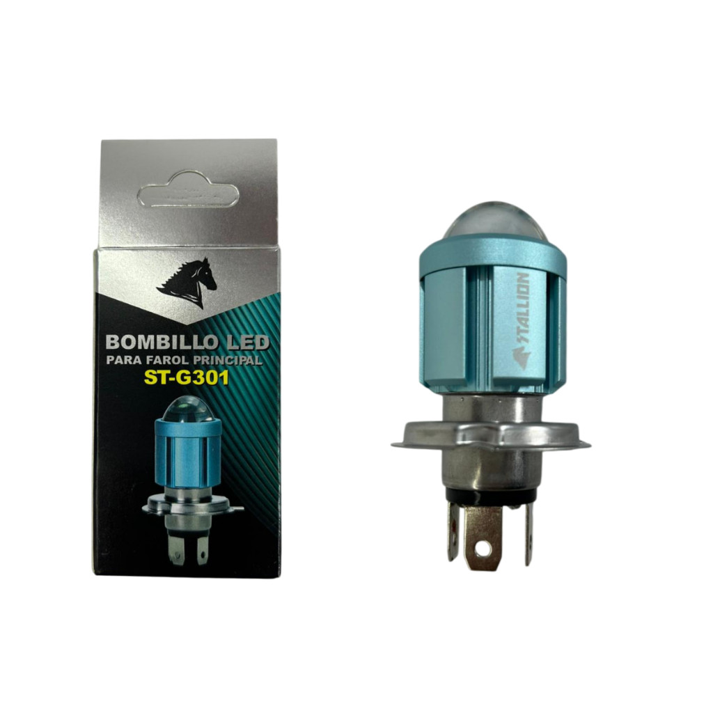 Lampada Bombillo Moto Carro H4 20w 6500k Alto Baixo Stallion H4 Azul celeste - Branco frio