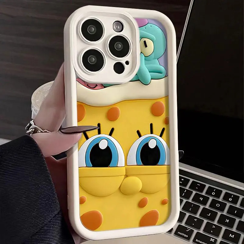 Capinha Capa de silicone Anti-impacto esponja amarela para iPhone 13 14  iphone 12 15 16 Pro Max Plus em Oferta na Shopee