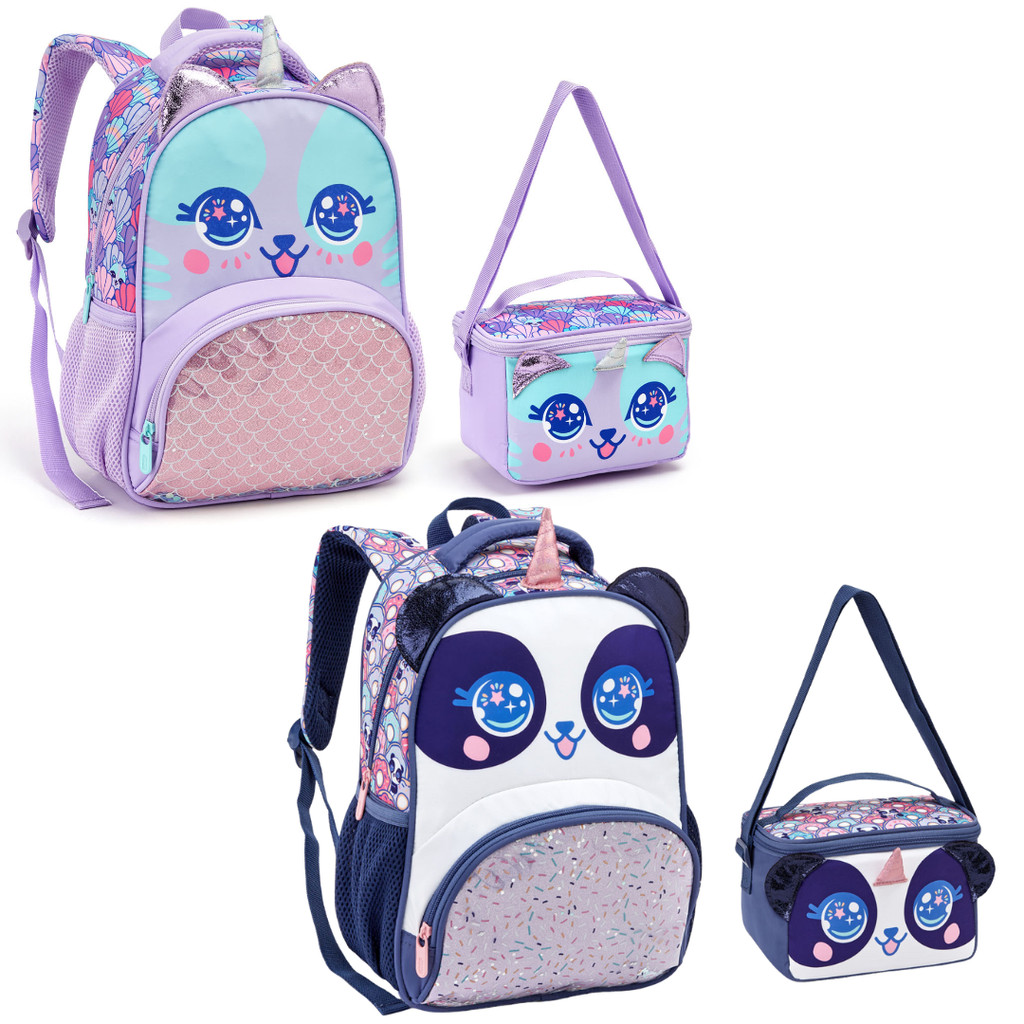 Kit Mochila Infantil Com Alças Confetes 13" 9L + Lancheira Térmica Zoop Para Creche e Escola em Oferta na Shopee