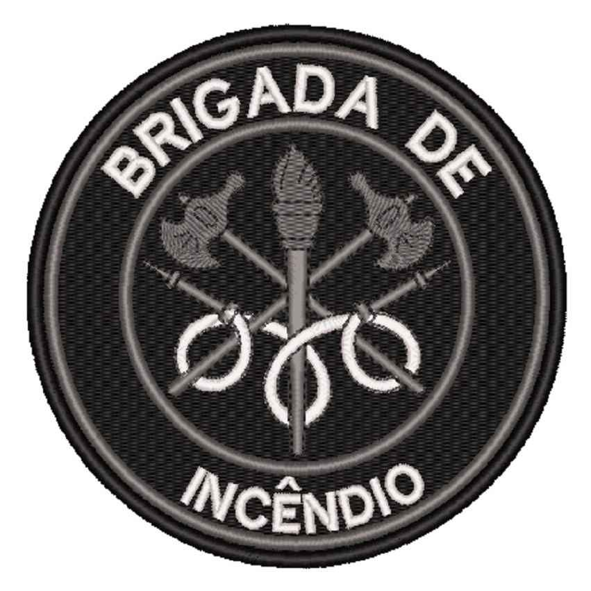 Brevê Bordado Brigada de Incêndio Cinza