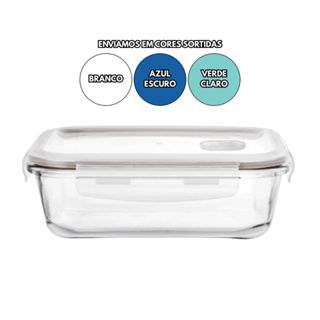 Pote Hermético Sem Divisória Cor Aleatória Vidro Marmita c/ Trava 1000ml em Oferta na Shopee