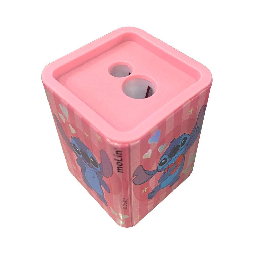 Apontador 2 Furos Jumbo Depósito Metálico Stitch Rosa Molin em Oferta na Shopee