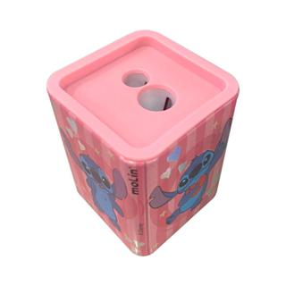 Apontador 2 Furos Jumbo Depósito Metálico Stitch Rosa Molin em Oferta na Shopee