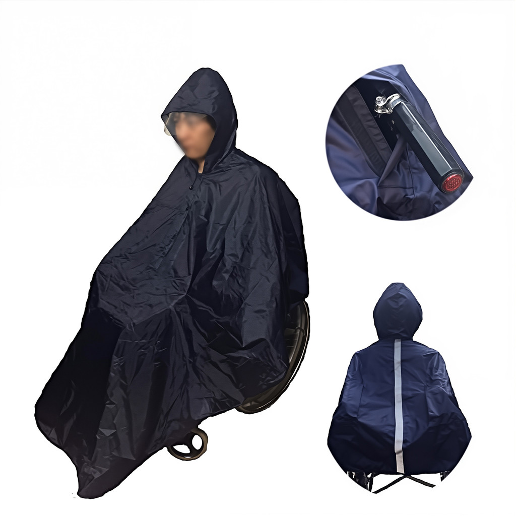 Capa De Chuva Reflexiva Impermeável Com Capuz Para Cadeira De Rodas Idosos Deficientes Poncho