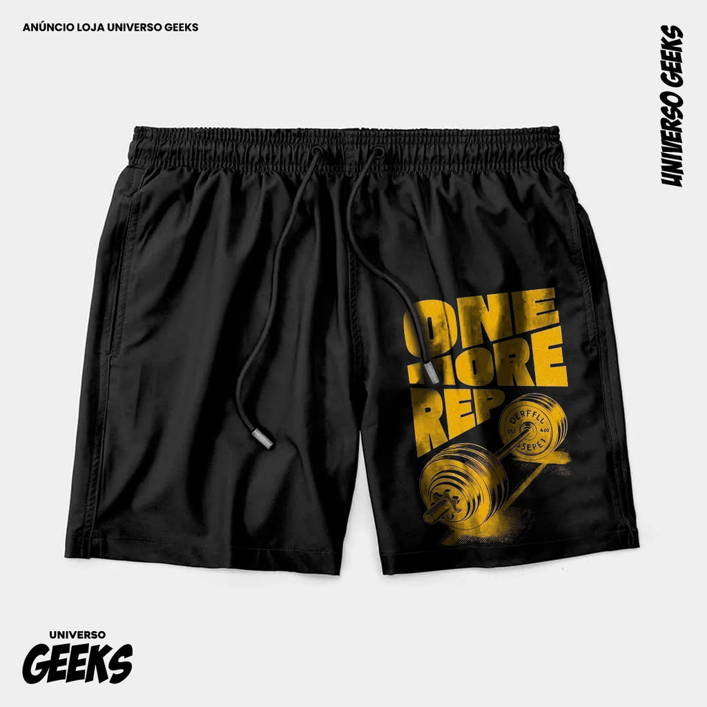 Bermuda Tactel One More Rep Barra Academia Short Confortável Com Elastano Ideal Lazer Treino Esportes Praia