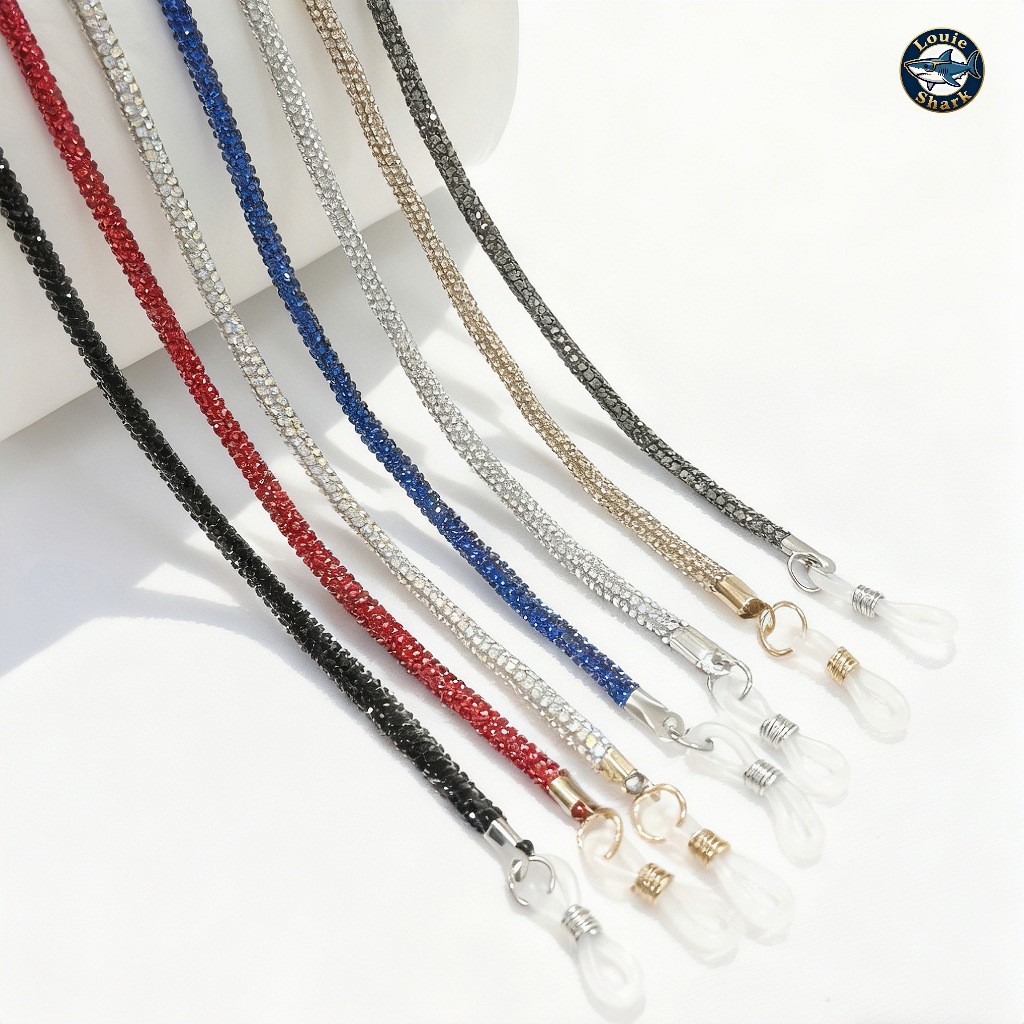 【LOUIE SHARK 2】Corrente De Óculos Brilhar Pendurados Cordão Delicado Fashion Corrente De Segurança