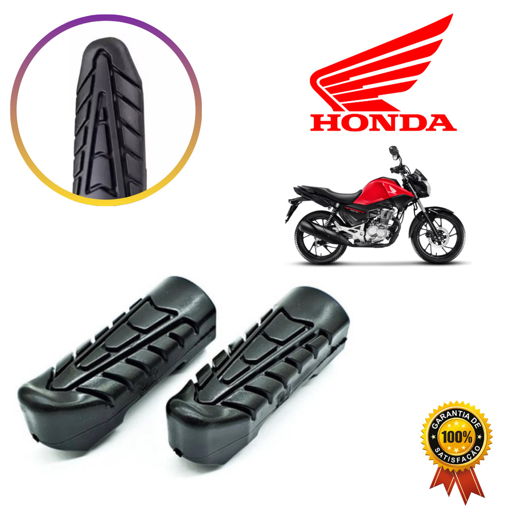 Par de Borracha Estribo Pedaleira Para Honda Titan 160/ FAN 160/ Start 160 em Oferta na Shopee