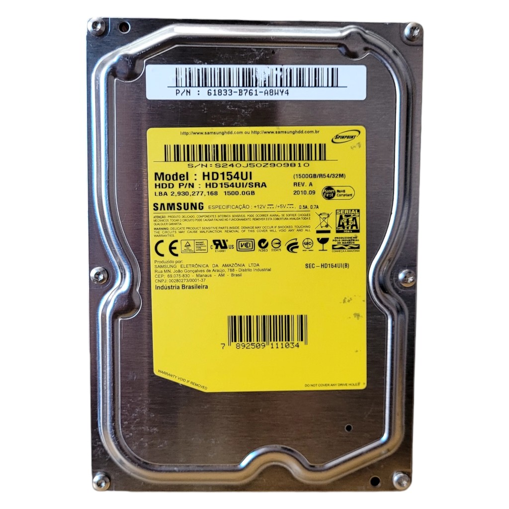 Disco Rígido Interno Hd 1,5tb 3,5 Sata Samsung Spinpoint F2