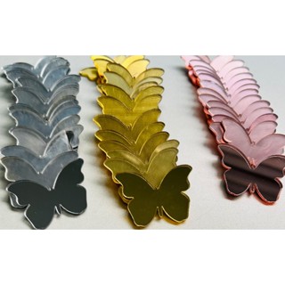 Kit Mini Borboleta em Acrílico Espelhado 20 40 e 60 Unidades Decoração para Quarto em Oferta na Shopee