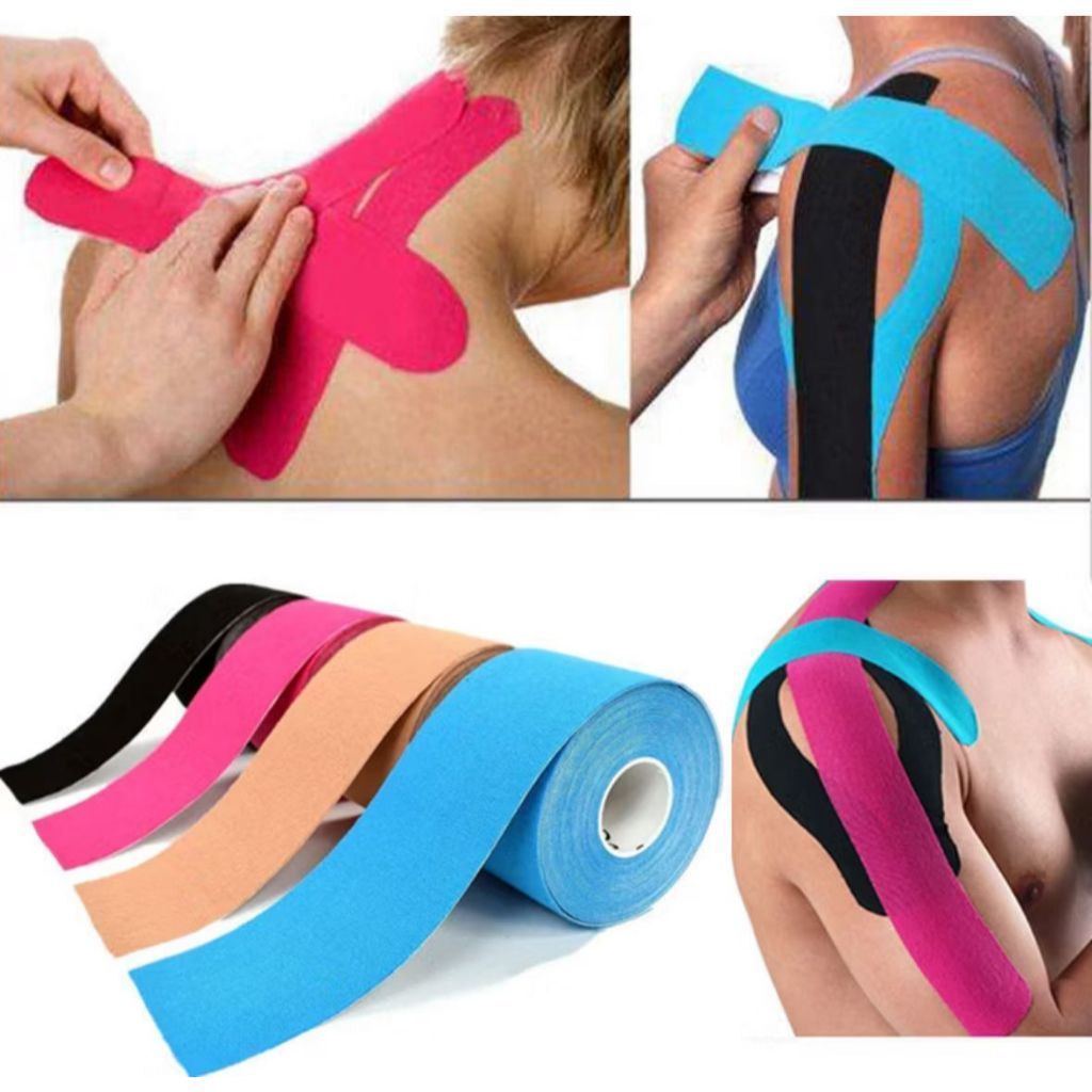 Kit 4 Fita Kinesio Bandagem Elástica 5cmx5m Tape Fisioterapia Adesiva Alivia a Dor Lesão Atleta Respirável e impermeável Kit 4 Fita Kinesio Bandagem Elástica 5cmx5m Tape Fisioterapia Adesiva Alivia a Dor Lesão Atleta Respirável e impermeável