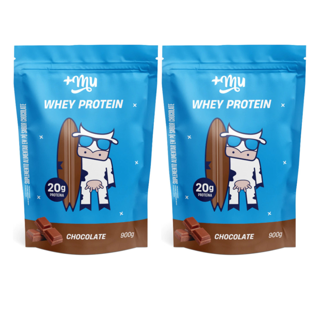 KIT 2 WHEY PROTEIN CONCENTRADO REFIL CHOCOLATE 20G PROTEINA