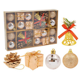 Conjunto de Decorações Natalinas com 24 Peças