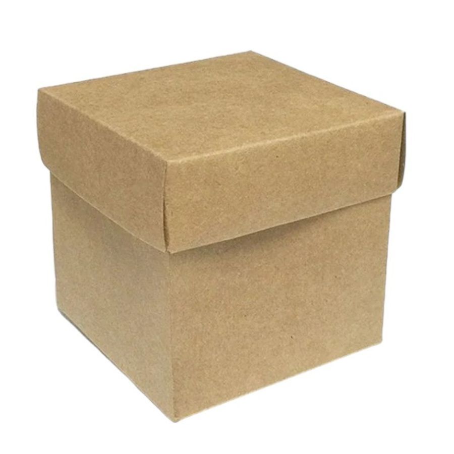Caixa Cubo Para Panetone e Presente - XG 15x15x15cm - Kraft - 10 unidades - Assk - Rizzo