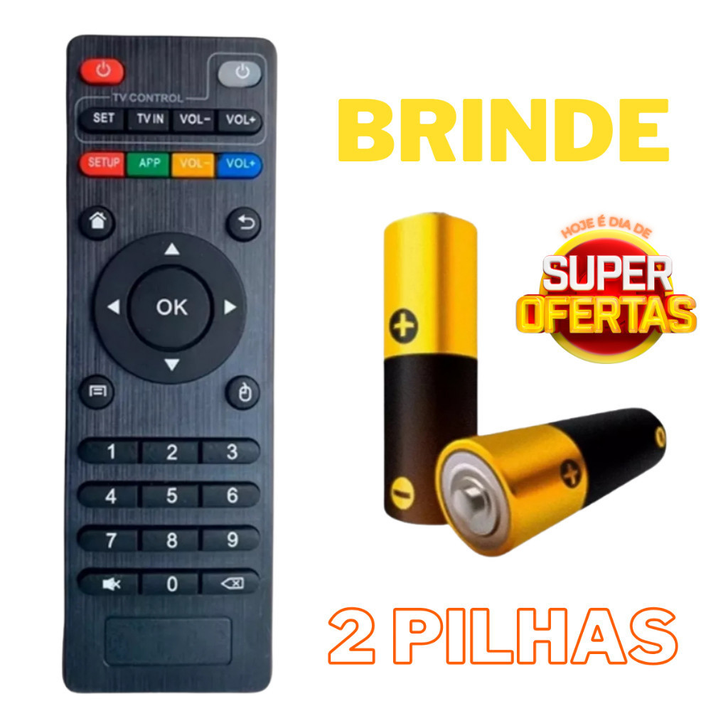 Controle Remoto Para TV Smart Box 4k Universal + 02 Pilhas de Brinde com Envio Imediato.