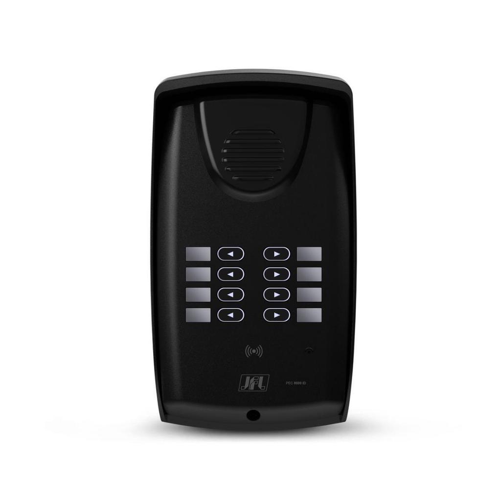 Porteiro Eletrônico Coletivo 8 Ramais Conexão direta JFL PEC 8000 ID Preto
