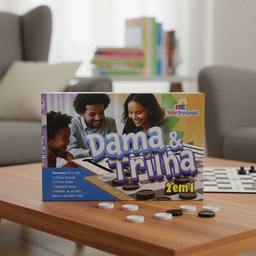 Tabuleiro Mágico 2 Em 1 Dama E Trilha 21x21cm